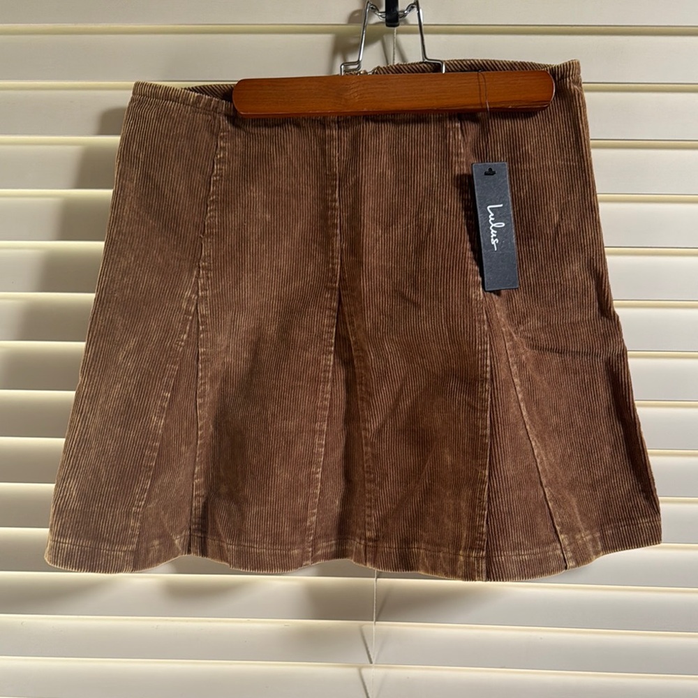Lulu's Brown A-Line Mini Skirt